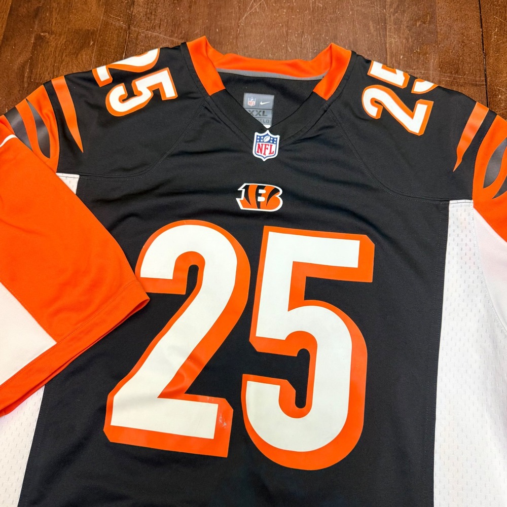 Nike Cincinnati‎ Bengals Jersey Mens XXL Black Giovani Bernard 25 NFL On Field